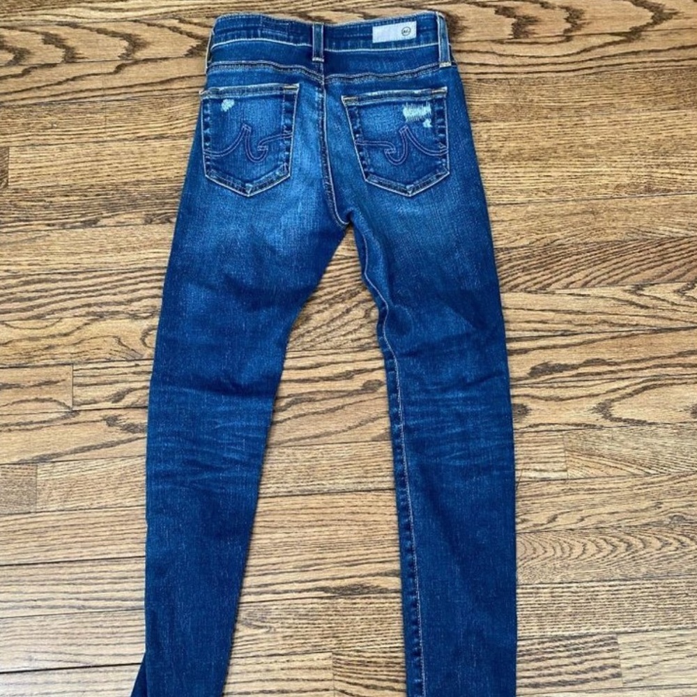 AG Denim Distressed High Waisted Farrah Skinny Jeans Size 24